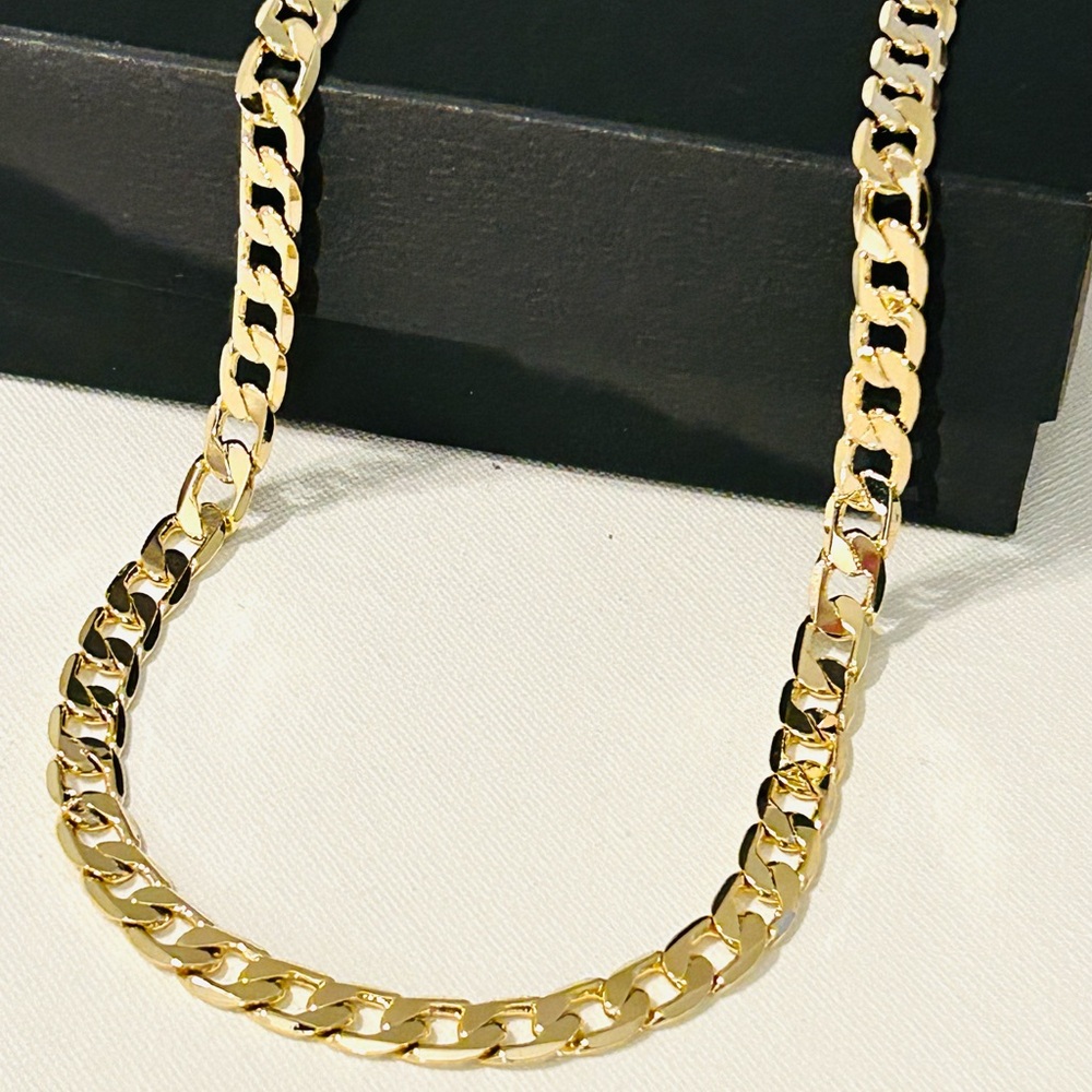 Gold plated Cuban link chain, gold plated men’s chain, Cuban link chain 29” - Picture 4 of 9